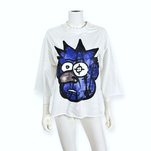 Syndicate Barbed White and Blue Cutoff Sweatshirt